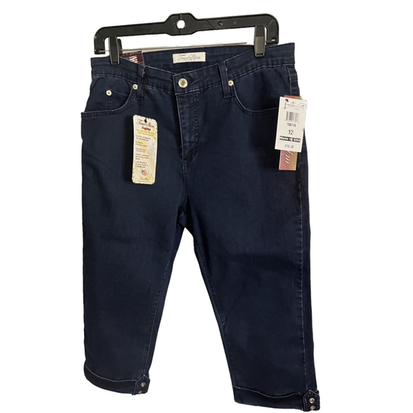 Nwt womens size 12 blue shorts by true slim zipper fly pockets belted waist - Picture 6 of 7